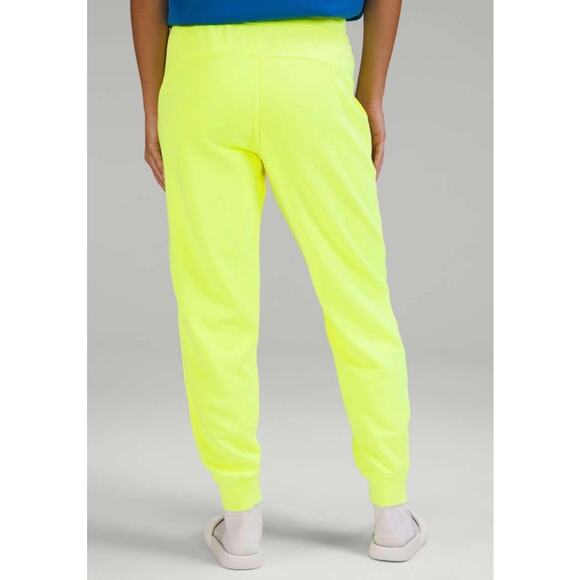 Lululemon Scuba High-Rise French Terry Jogger Neon Highlight Yellow Womens 4 New - Picture 5 of 11
